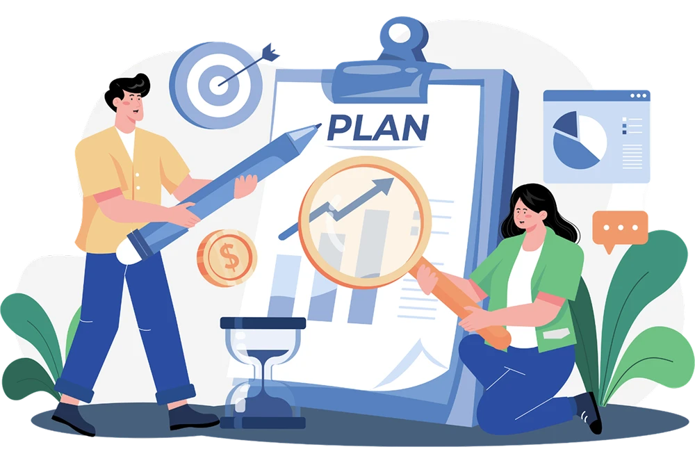 One-stop marketing solution illustration